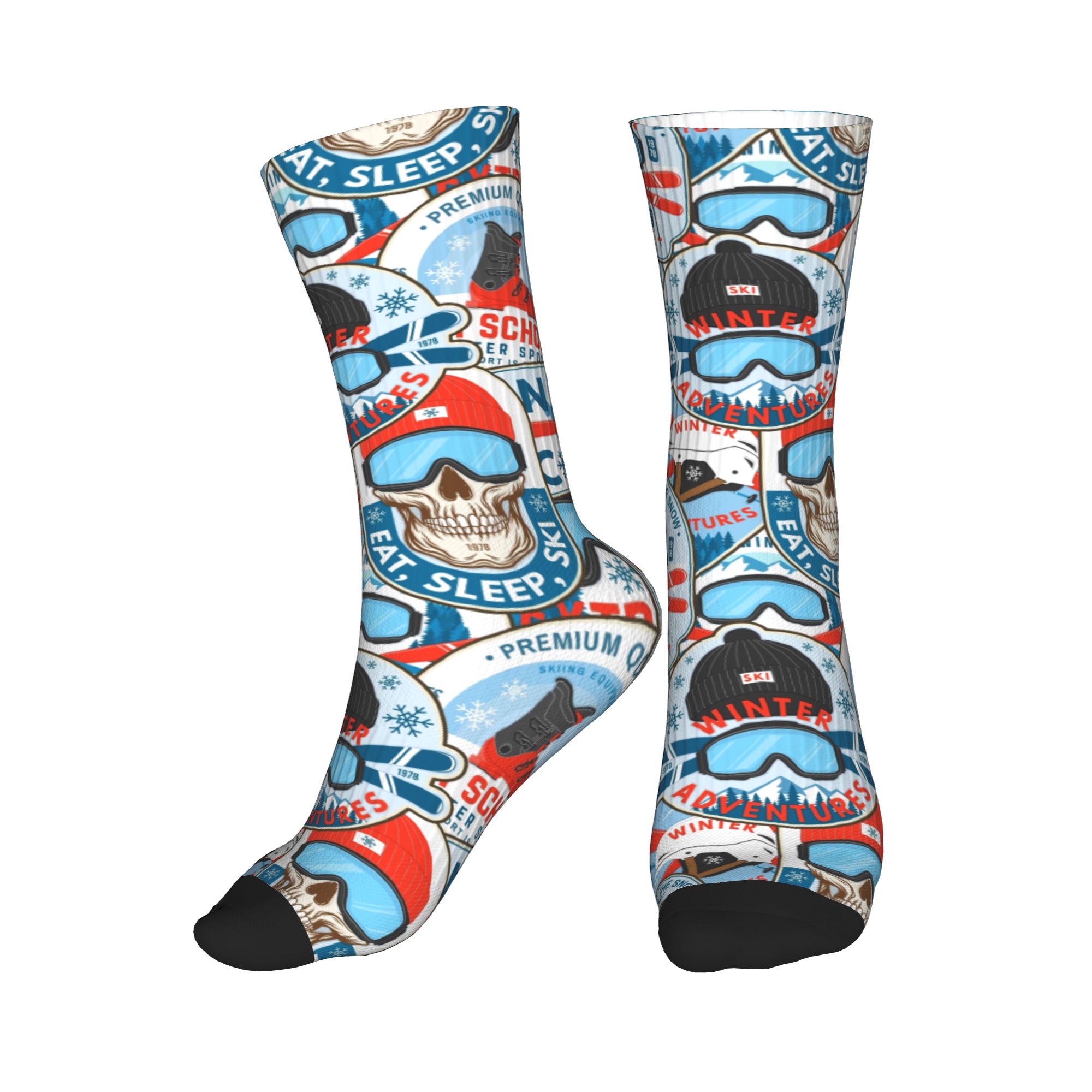 Vintage Fashion Club - Chaussettes vintage rouges et bleues à
