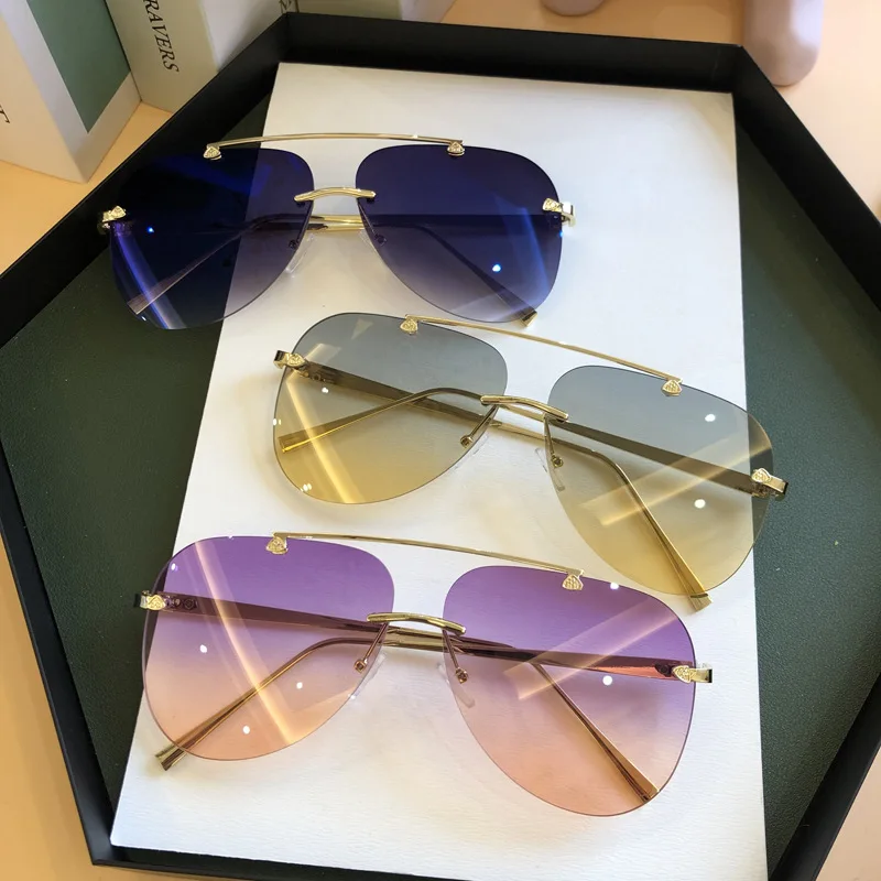Vintage Fashion Female - Lunettes de soleil vintage sans monture