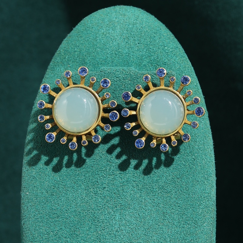 Vintage Fashion Trends 2026 - Boucles d'oreilles vintage en agate verte,