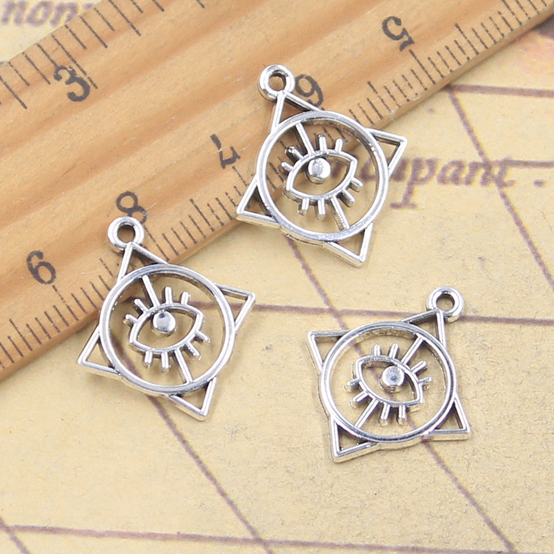 Vintage Fashion Finds - 20 pièces breloques carré rond oeil