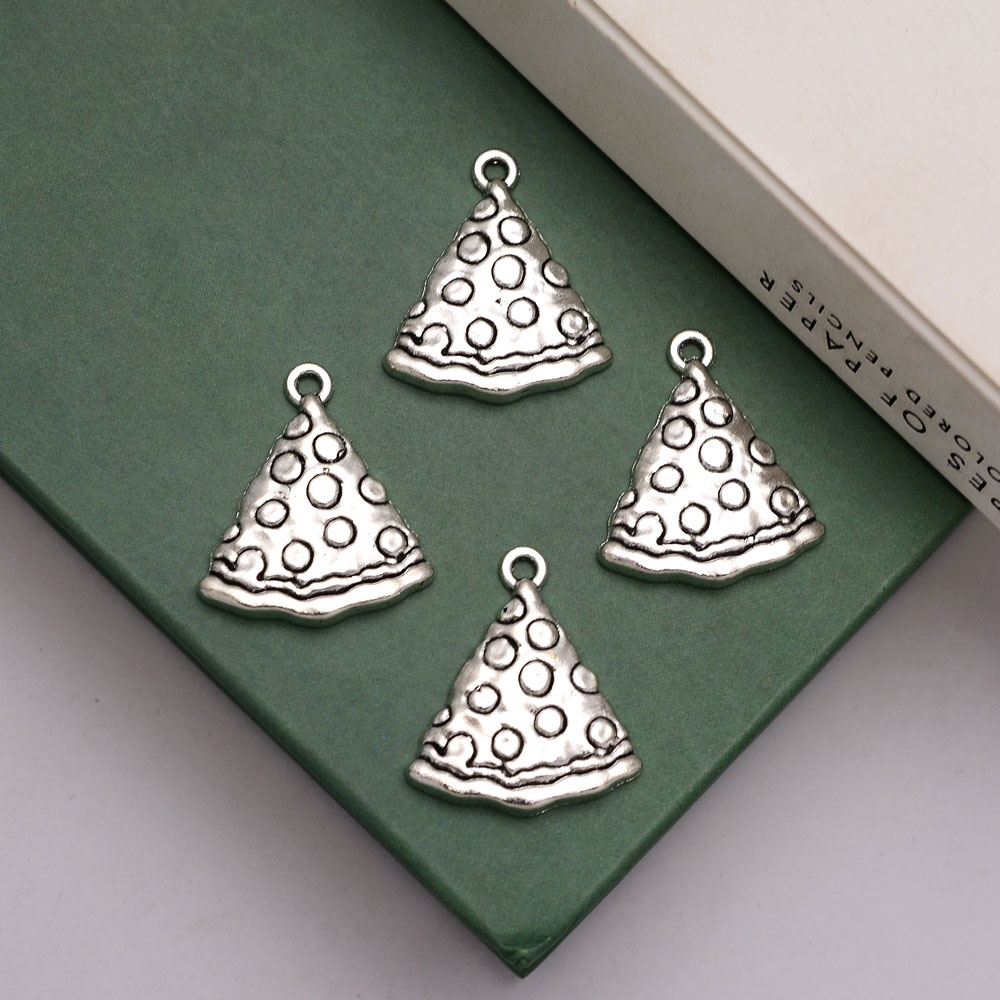 Vintage Fashion Finds - Breloques Pizza plaquées argent Antique, 10
