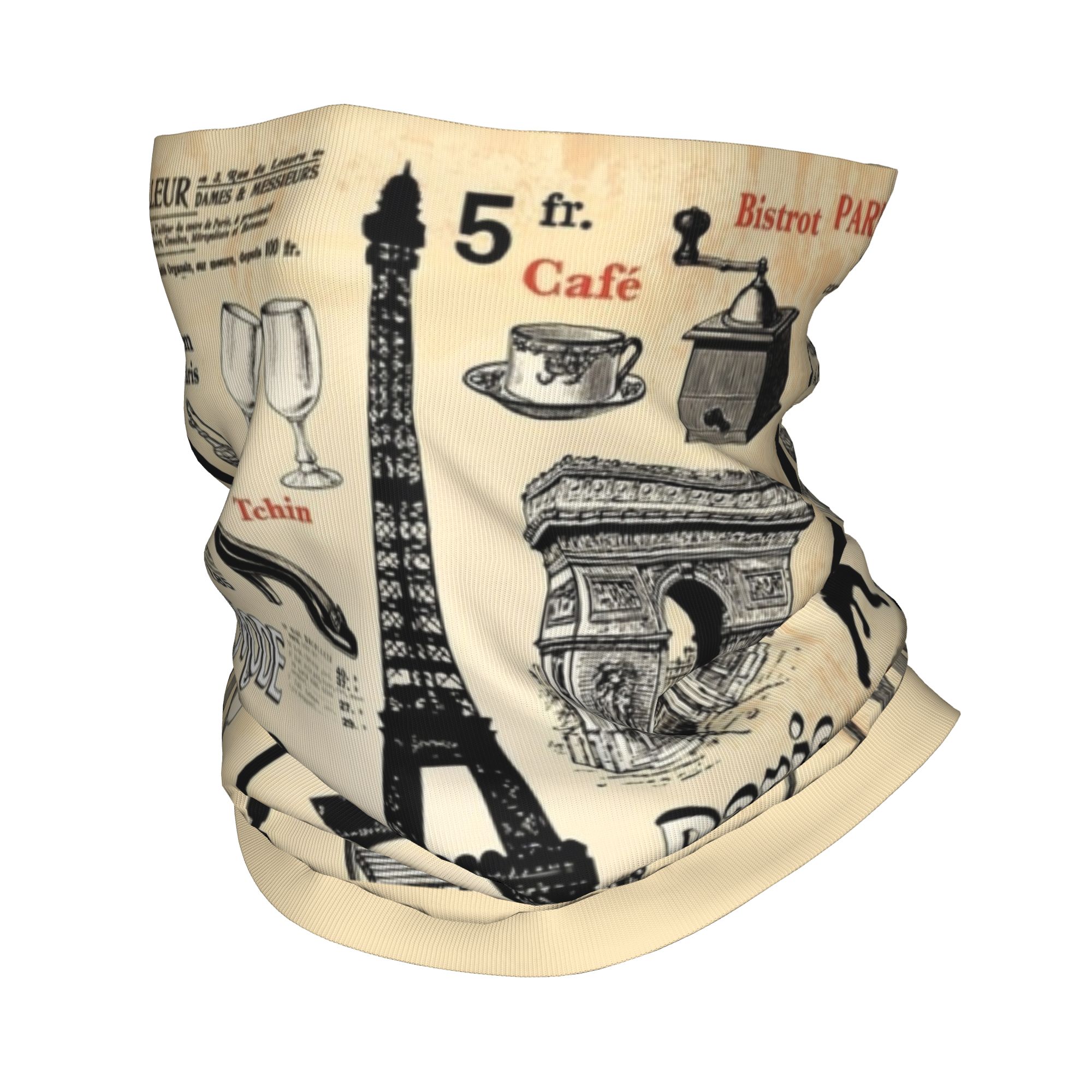 Vintage Fashion Paris - Cache-cou d'hiver personnalisé vintage Tour Eiffel