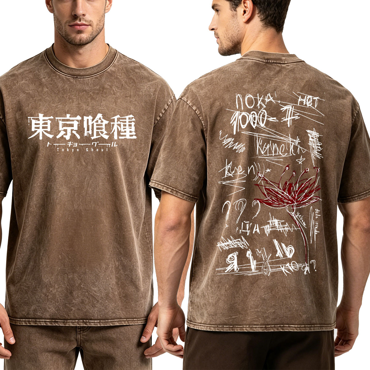 Vintage Ken Fashion - T-shirt vintage délavé Anime Tokyo Ghoul