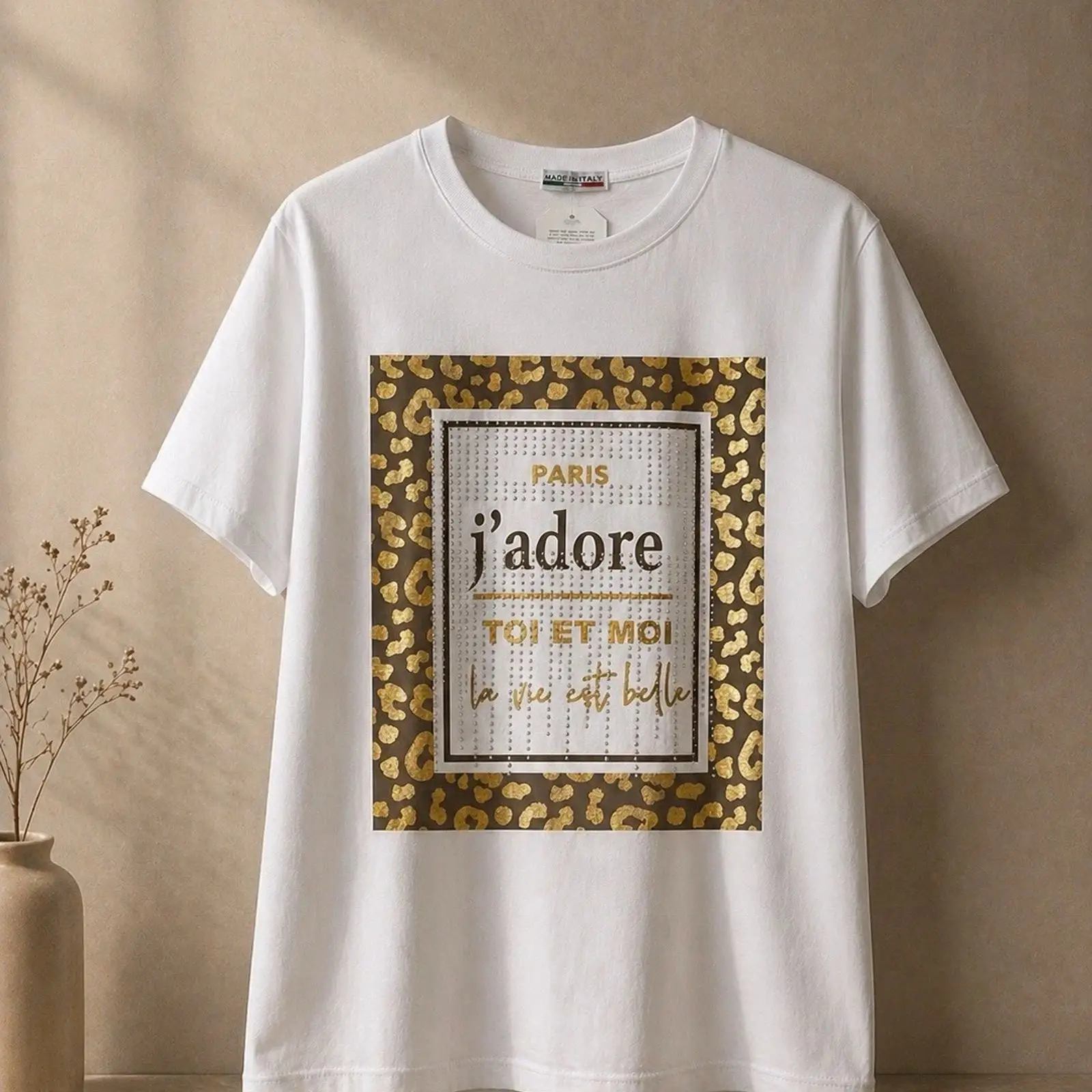 Vintage Fashion Bloggers - T-shirt Femme Blanc Leo 'J'adore Paris'