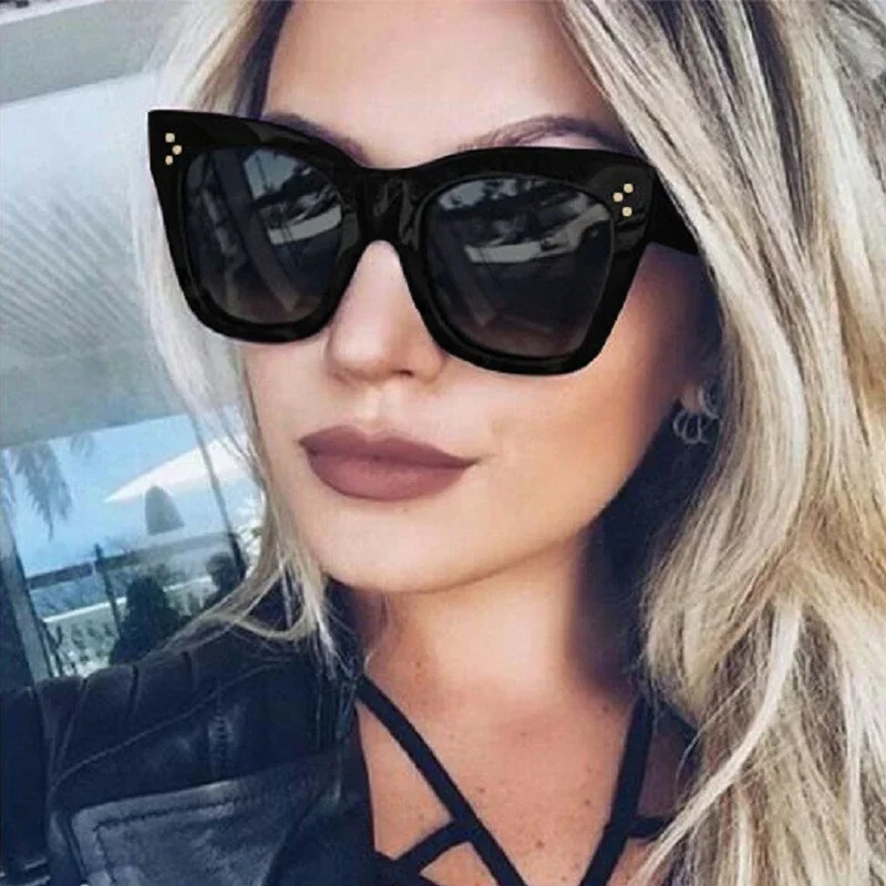 Vintage Fashion Female - Lunettes de soleil carrées rétro pour