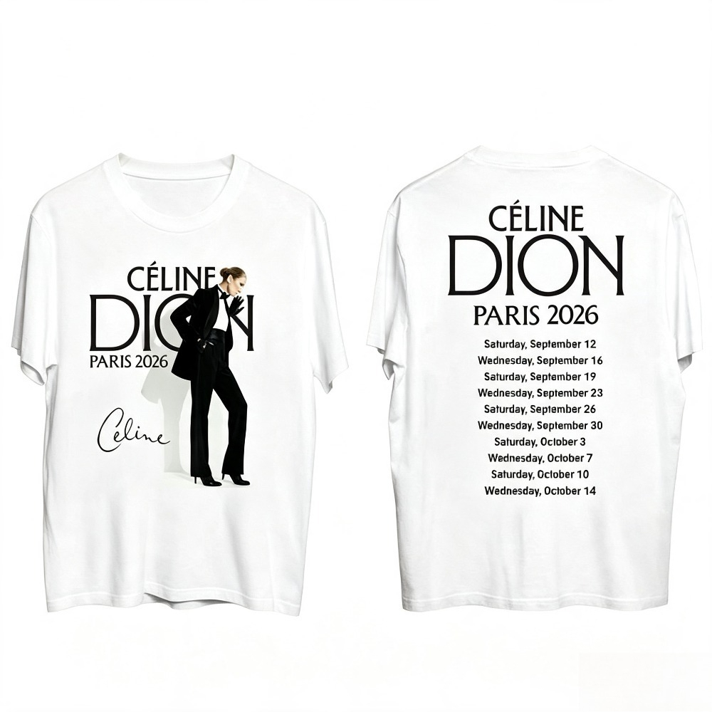 Vintage Fashion Paris - T-shirt Celine Dion Paris 2026 Tour,