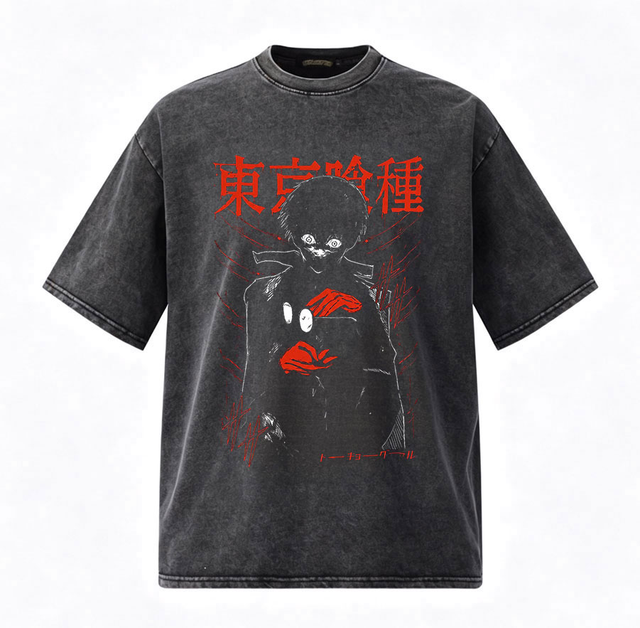 Vintage Ken Fashion - T-shirts vintage délavés Anime Tokyo Ghoul