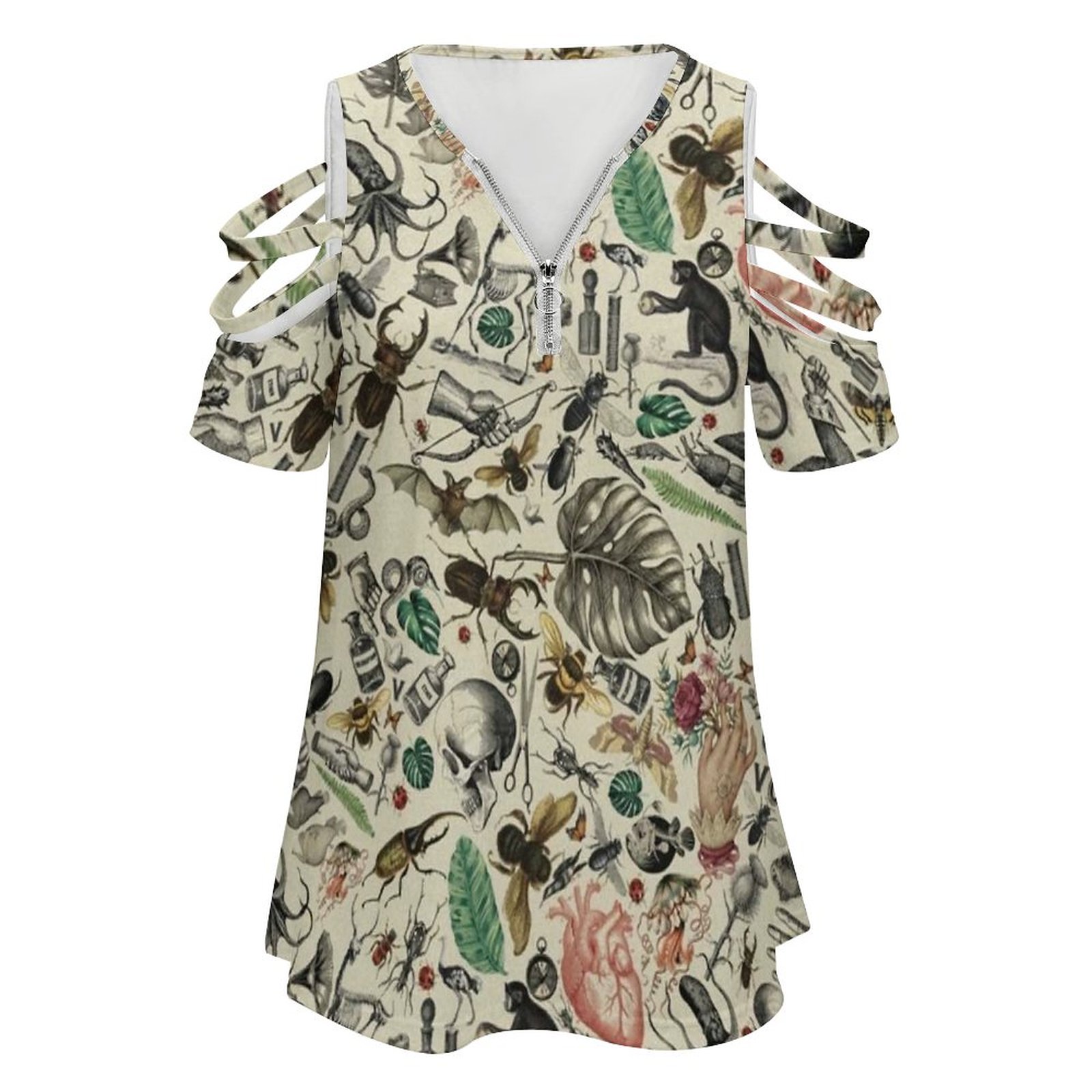 Haut zippé à manches courtes p - Vintage Fashion Bug avis et prix