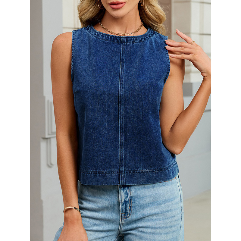 Benuynffy Gilet en jean décont - Vintage Fashion Female avis et prix