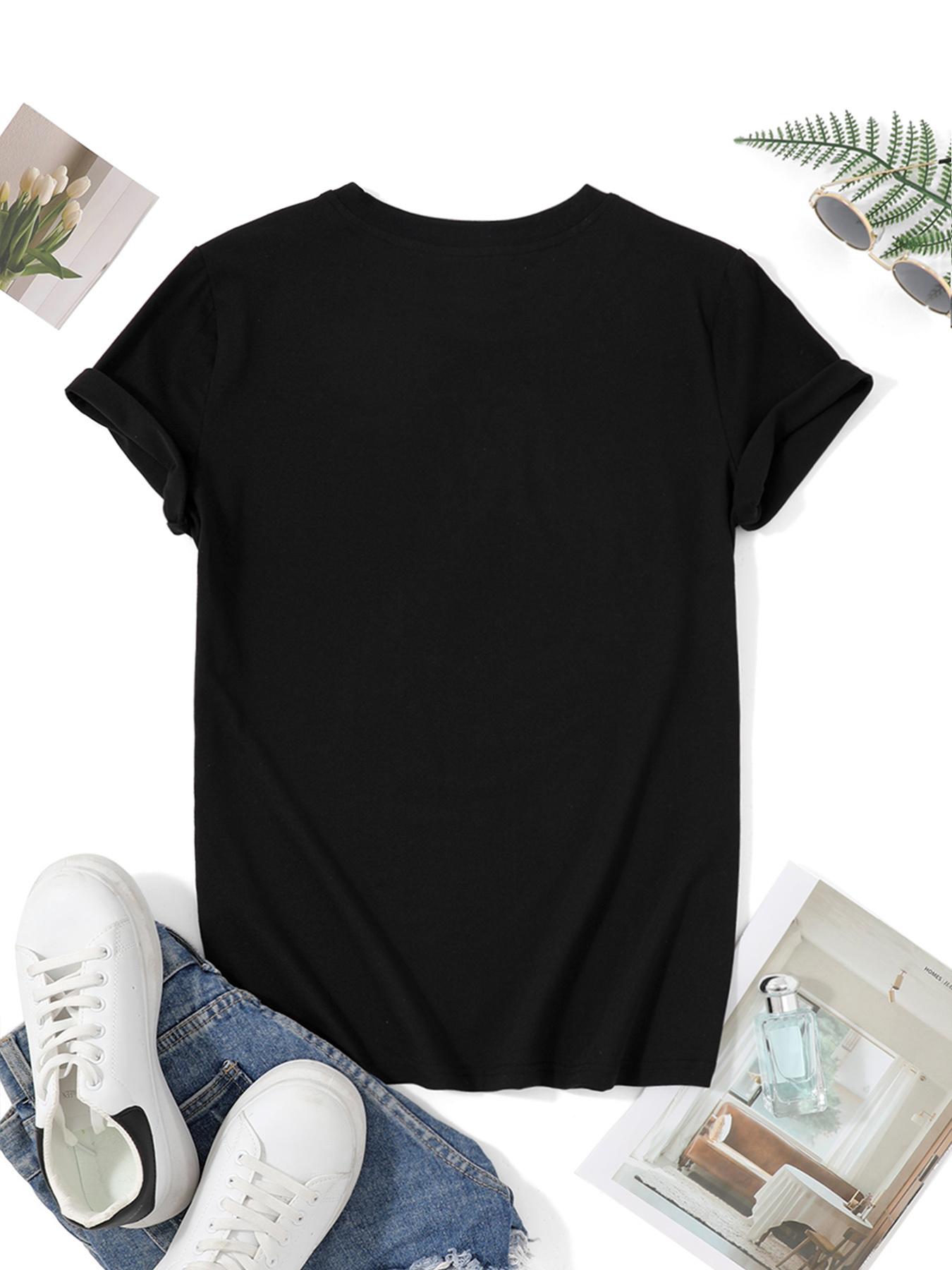 T-shirt noir à col rond et man - Vintage Fashion Club avis et prix